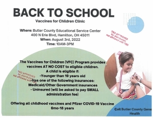 Vaccine Clinic Aug 3 flyer